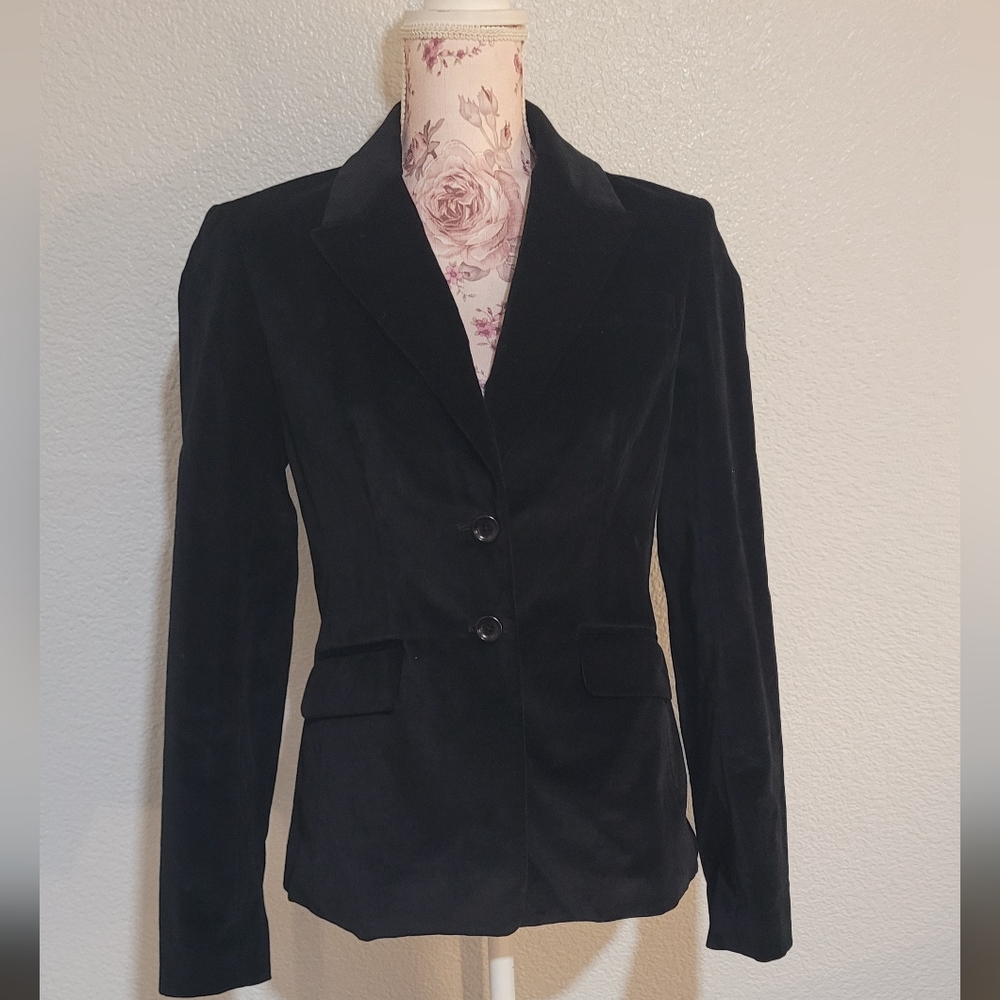 Victoria's Secret Black Velvet Two-Button Blazer